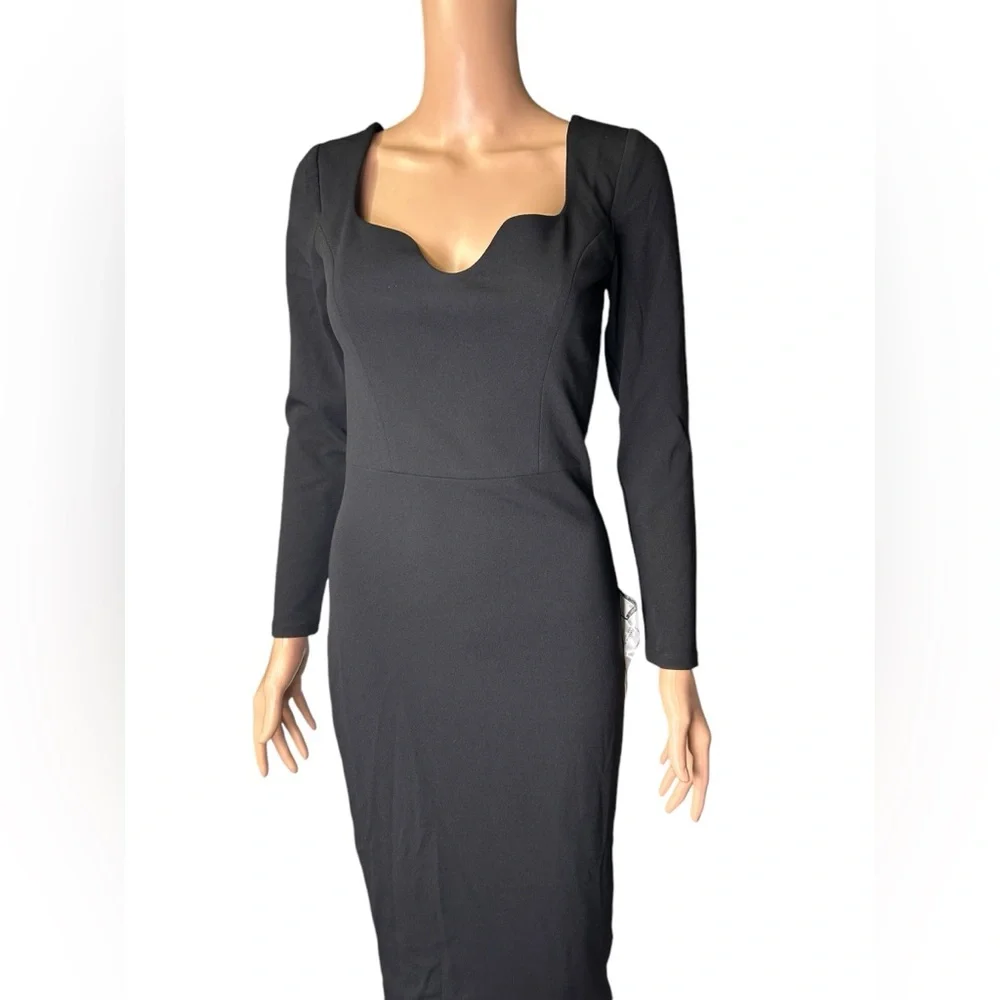 DRESS THE POPULATION womens SONIA black size small long sleeve dress size S NWT - Picture 3 of 13